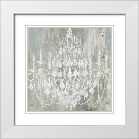 Chandelier  White Modern Wood Framed Art Print with Double Matting by Wilson, Aimee