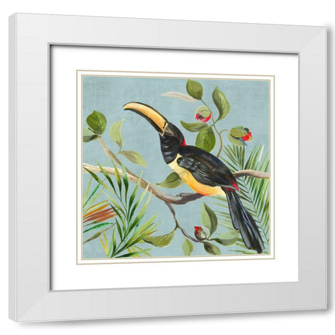 Paradise Toucan II White Modern Wood Framed Art Print with Double Matting by Wilson, Aimee