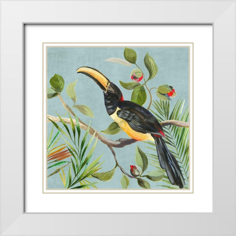 Paradise Toucan II White Modern Wood Framed Art Print with Double Matting by Wilson, Aimee