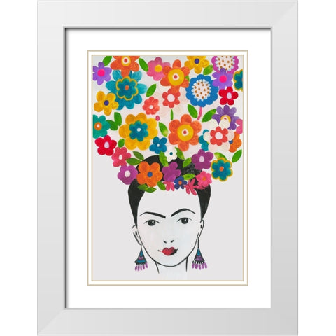 Farida Portrait White Modern Wood Framed Art Print with Double Matting by Wilson, Aimee