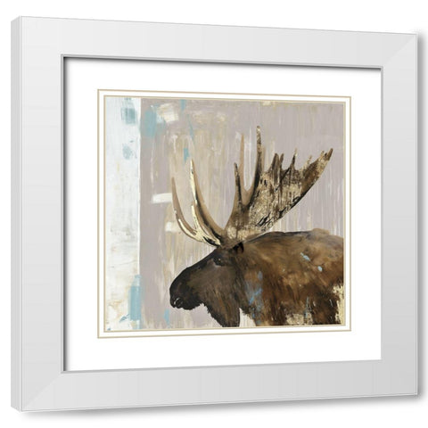 Moose Tails I White Modern Wood Framed Art Print with Double Matting by Wilson, Aimee