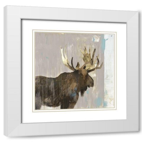 Moose Tails II White Modern Wood Framed Art Print with Double Matting by Wilson, Aimee