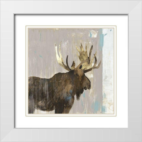 Moose Tails II White Modern Wood Framed Art Print with Double Matting by Wilson, Aimee