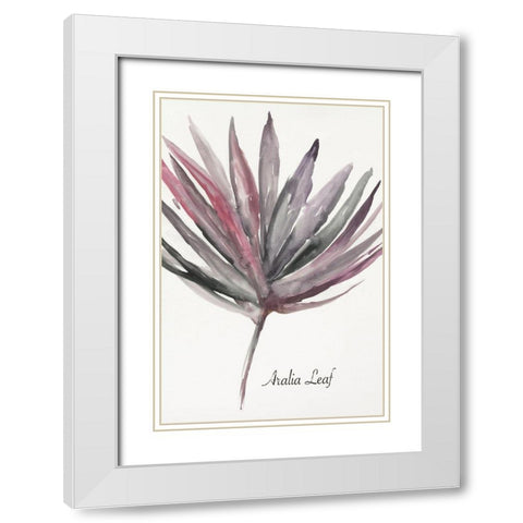 Aralia Leaf  White Modern Wood Framed Art Print with Double Matting by Wilson, Aimee