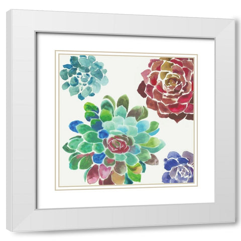 Water Succulents I  White Modern Wood Framed Art Print with Double Matting by Wilson, Aimee