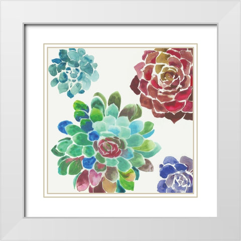 Water Succulents I  White Modern Wood Framed Art Print with Double Matting by Wilson, Aimee