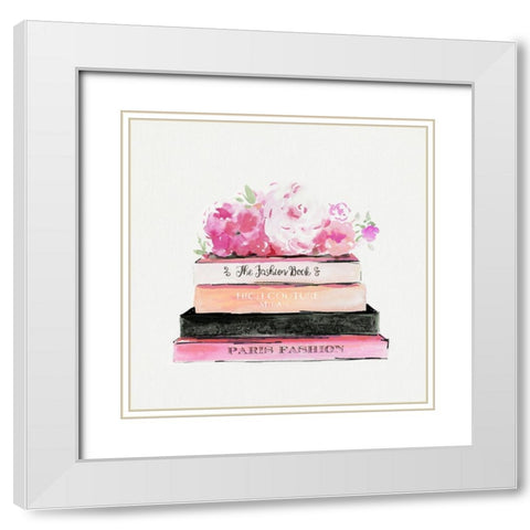 Fashion Books  White Modern Wood Framed Art Print with Double Matting by Aimee Wilson