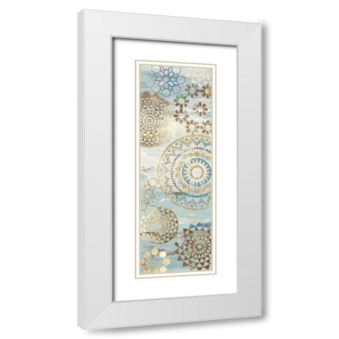 Blue Mosaic I  White Modern Wood Framed Art Print with Double Matting by Aimee Wilson