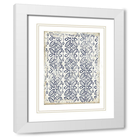 Navy Geo I  White Modern Wood Framed Art Print with Double Matting by Wilson, Aimee
