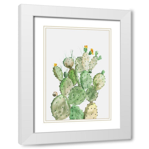 Sunny Cactus  White Modern Wood Framed Art Print with Double Matting by Wilson, Aimee