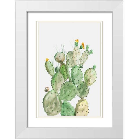Sunny Cactus  White Modern Wood Framed Art Print with Double Matting by Wilson, Aimee