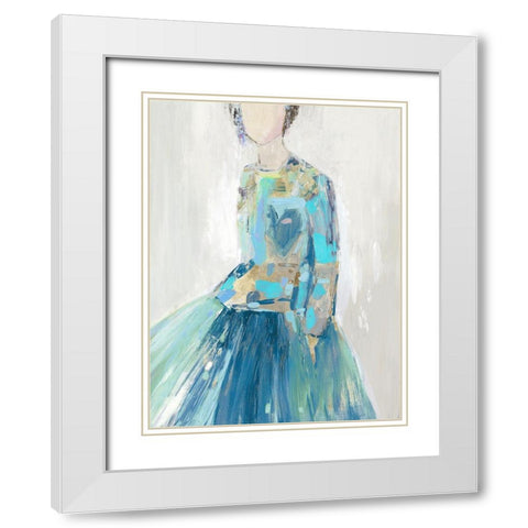 Blue Muse  White Modern Wood Framed Art Print with Double Matting by Wilson, Aimee