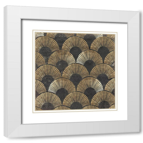 Golden Art Deco II  White Modern Wood Framed Art Print with Double Matting by Wilson, Aimee