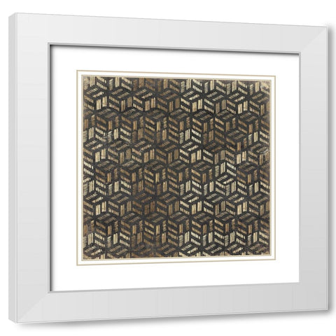 Golden Art Deco III  White Modern Wood Framed Art Print with Double Matting by Wilson, Aimee