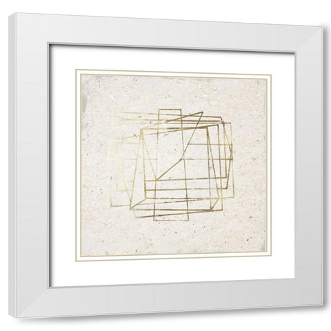 Golden Embrace II  White Modern Wood Framed Art Print with Double Matting by Wilson, Aimee