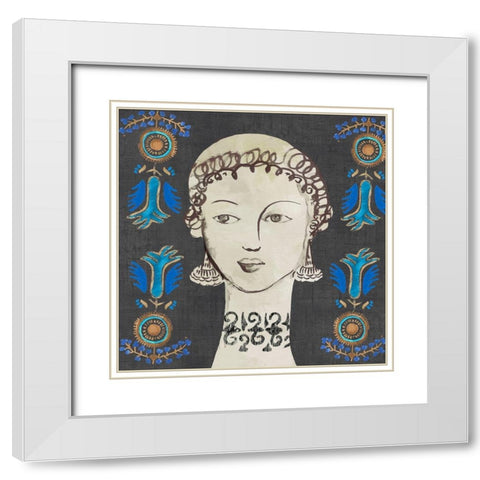 Astrea White Modern Wood Framed Art Print with Double Matting by Wilson, Aimee