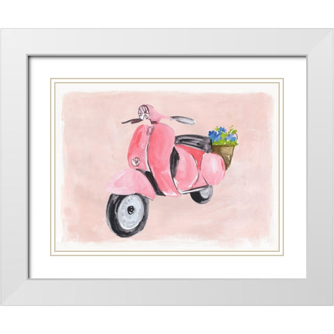 Pink Day White Modern Wood Framed Art Print with Double Matting by Wilson, Aimee