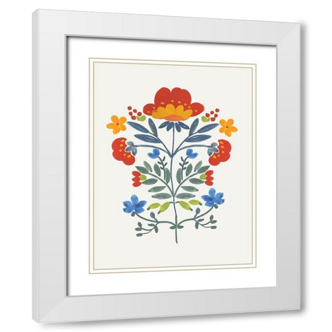 Red Roostery Flower White Modern Wood Framed Art Print with Double Matting by Wilson, Aimee