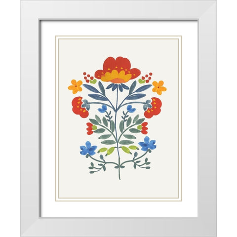 Red Roostery Flower White Modern Wood Framed Art Print with Double Matting by Wilson, Aimee