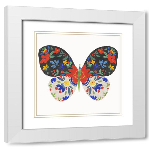 Flying Blossom I White Modern Wood Framed Art Print with Double Matting by Wilson, Aimee