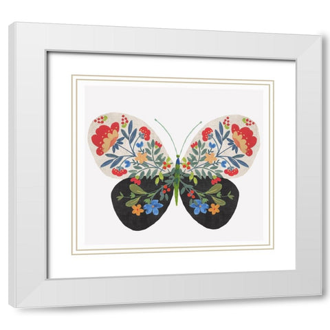 Flying Blossom I White Modern Wood Framed Art Print with Double Matting by Wilson, Aimee