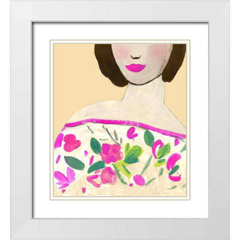 Colette White Modern Wood Framed Art Print with Double Matting by Wilson, Aimee