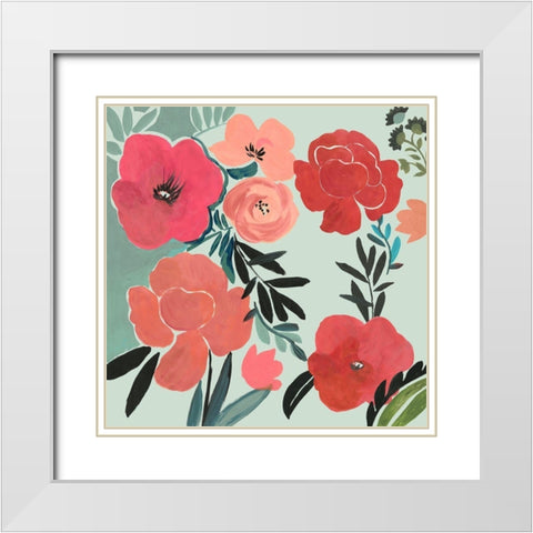 French Floral White Modern Wood Framed Art Print with Double Matting by Wilson, Aimee
