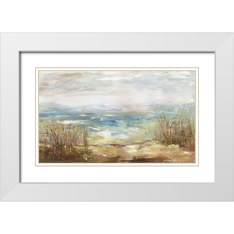 Parting Shores White Modern Wood Framed Art Print with Double Matting by Wilson, Aimee