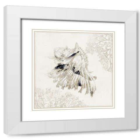 Silver Shell II White Modern Wood Framed Art Print with Double Matting by Wilson, Aimee