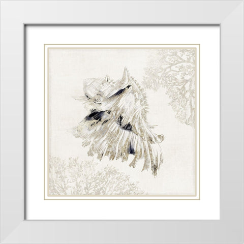 Silver Shell II White Modern Wood Framed Art Print with Double Matting by Wilson, Aimee