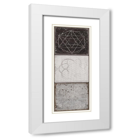 Black Tiles I White Modern Wood Framed Art Print with Double Matting by Wilson, Aimee