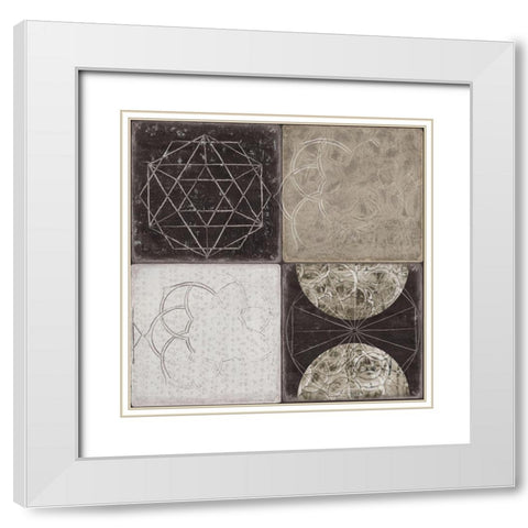 Black Tiles I  White Modern Wood Framed Art Print with Double Matting by Wilson, Aimee