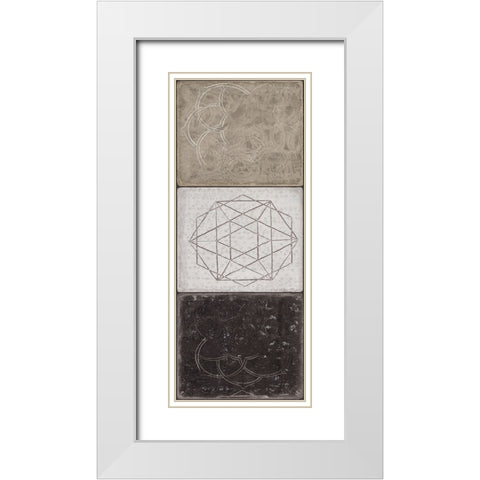 Black Tiles II White Modern Wood Framed Art Print with Double Matting by Wilson, Aimee