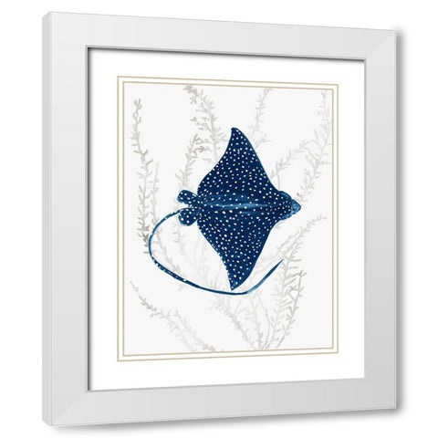 Blue Stingray I  White Modern Wood Framed Art Print with Double Matting by Wilson, Aimee