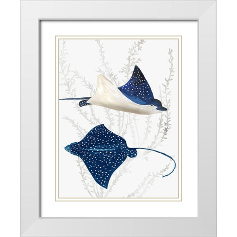 Blue Stingray II White Modern Wood Framed Art Print with Double Matting by Wilson, Aimee