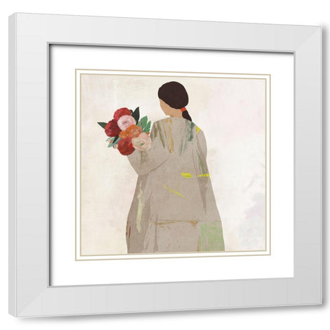 Flowers for You I  White Modern Wood Framed Art Print with Double Matting by Wilson, Aimee