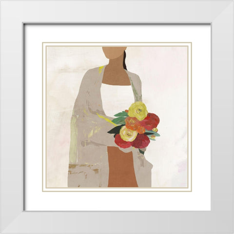 Flowers for You II White Modern Wood Framed Art Print with Double Matting by Wilson, Aimee