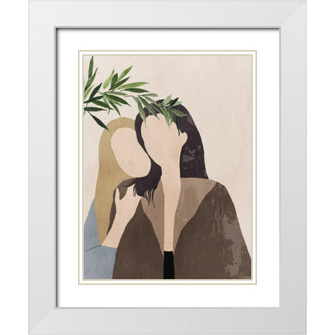 Lush Leaves II White Modern Wood Framed Art Print with Double Matting by Wilson, Aimee