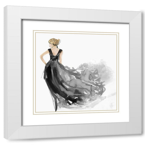 Woman in Black Dress I  White Modern Wood Framed Art Print with Double Matting by Wilson, Aimee