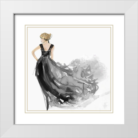 Woman in Black Dress I  White Modern Wood Framed Art Print with Double Matting by Wilson, Aimee