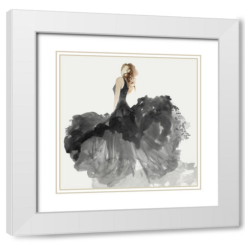 Woman in Black Dress II  White Modern Wood Framed Art Print with Double Matting by Wilson, Aimee