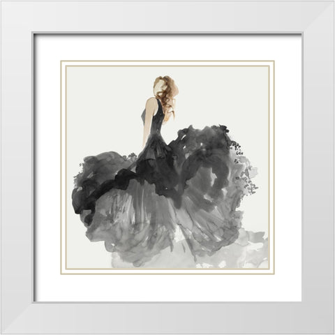 Woman in Black Dress II  White Modern Wood Framed Art Print with Double Matting by Wilson, Aimee