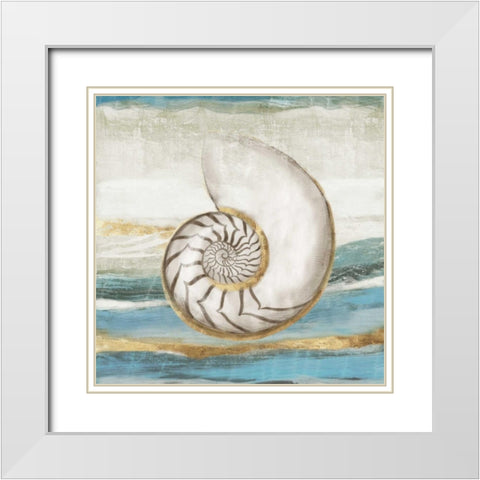 Pacific Touch I White Modern Wood Framed Art Print with Double Matting by Wilson, Aimee