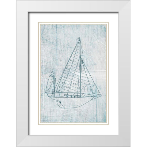 Danielas Sailboat I White Modern Wood Framed Art Print with Double Matting by Wilson, Aimee