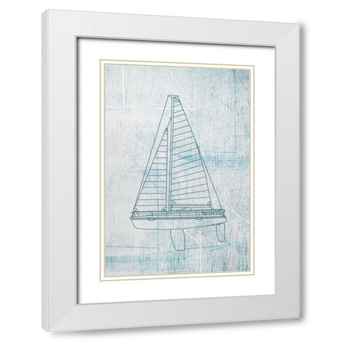 Danielas Sailboat II White Modern Wood Framed Art Print with Double Matting by Wilson, Aimee