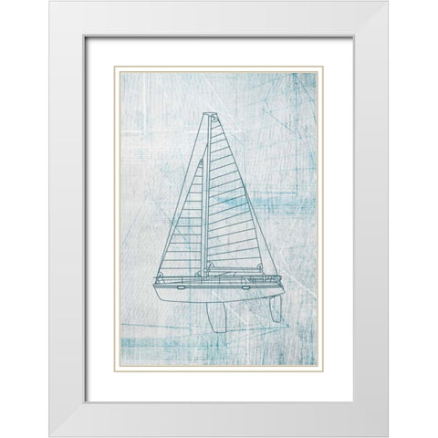 Danielas Sailboat II White Modern Wood Framed Art Print with Double Matting by Wilson, Aimee