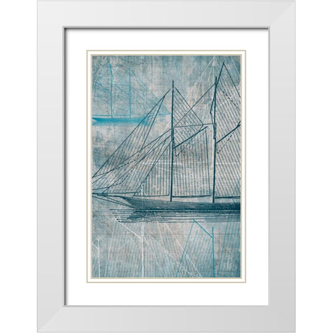 Danielas Sailboat III White Modern Wood Framed Art Print with Double Matting by Wilson, Aimee