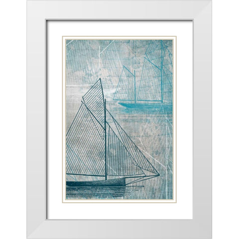 Danielas Sailboat IV White Modern Wood Framed Art Print with Double Matting by Wilson, Aimee