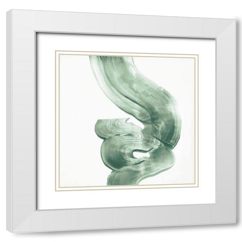 Outside II Mint Version White Modern Wood Framed Art Print with Double Matting by Wilson, Aimee