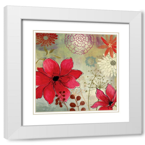 In the Garden I White Modern Wood Framed Art Print with Double Matting by Wilson, Aimee